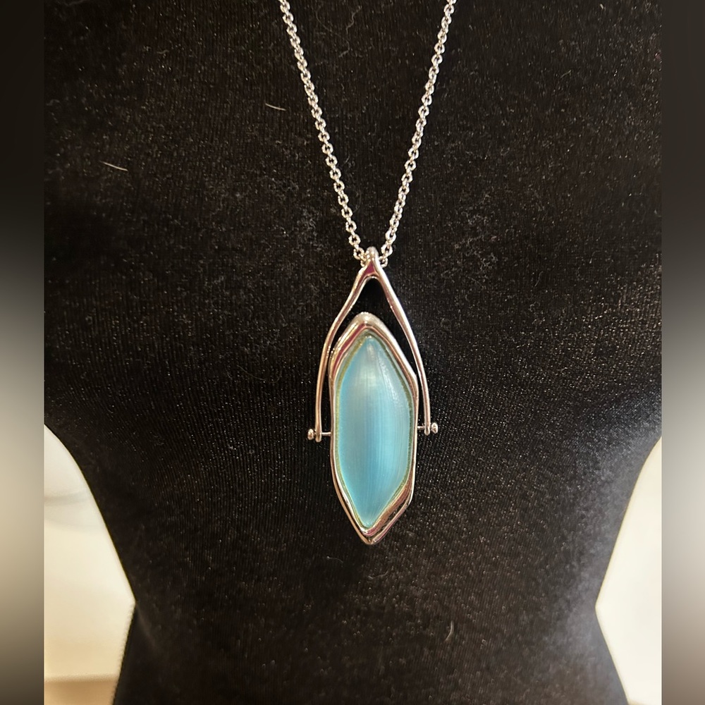 Alexis Bittar Turquoise Lucite Pendant Necklace - Picture 2 of 3